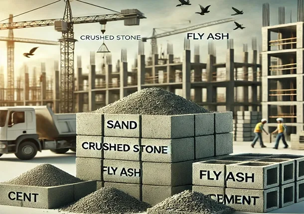 De quels matériaux sont faites les briques en béton ?